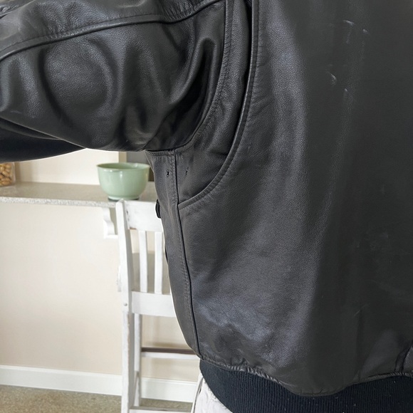 Leather Aviation Bomber Jacket - Picture 8 of 9